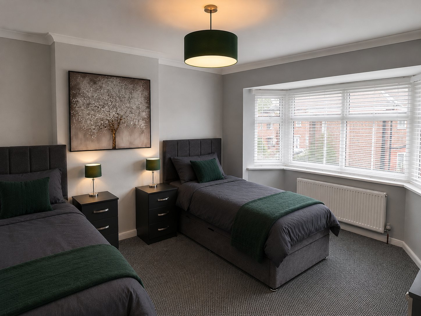 Bedroom with two single beds
