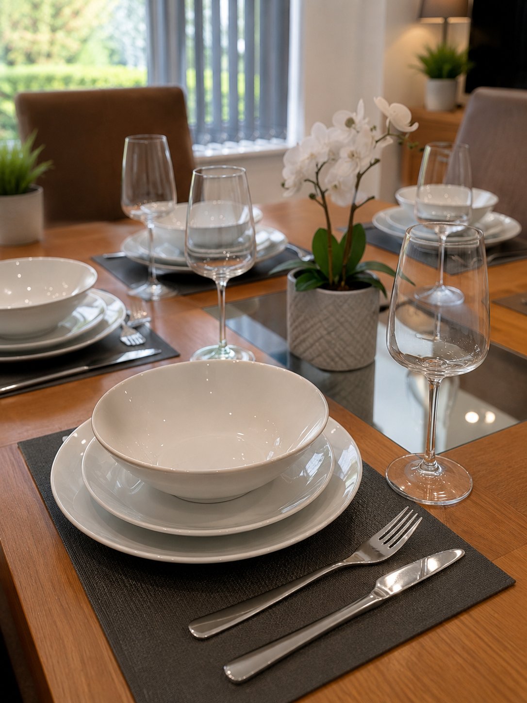 Dining table set for a meal at Ribbleton Rendezvous