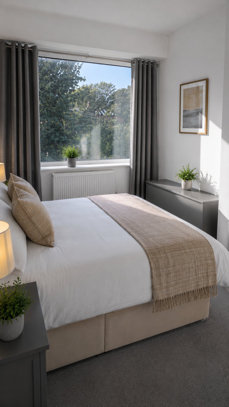 Bedroom with two single beds at Ribbleton Rendezvous